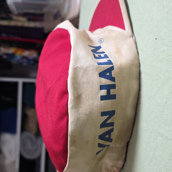 Vintage 80's Van Halen Red and White Painters Cap - Picture 6 of 8